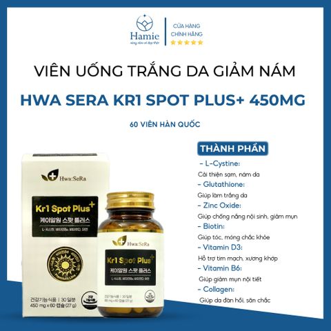 Trắng Da Giảm Nám Hwa Sera Kr1 450mg 60 Viên Hàn Quốc