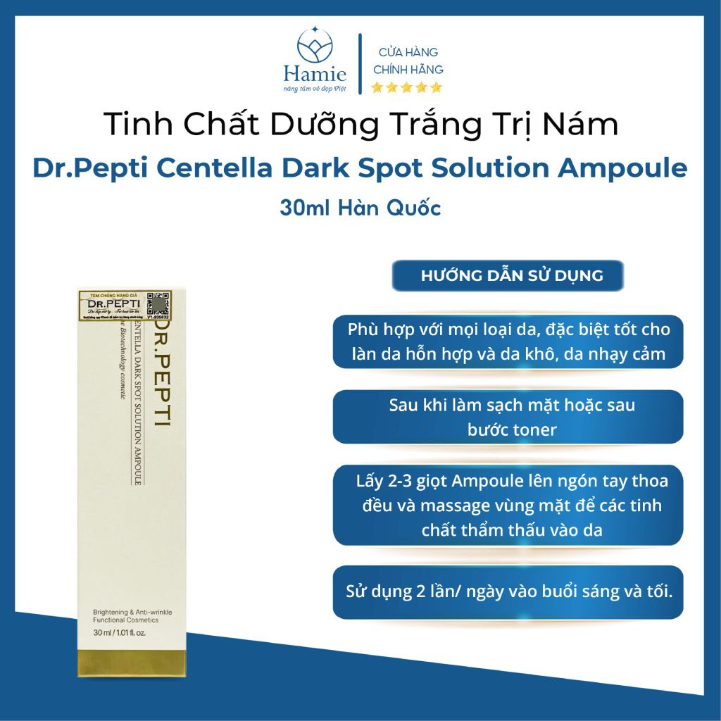 Tinh Chất Dưỡng Dr.Pepti Centella Dark Spot Solution Ampoule 30ml Hàn Quốc