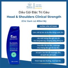 Dầu Gội Chuyên Trị Gàu Head & Shoulders Clinical Strength (Chữ Xanh Lá) 400ml Mỹ
