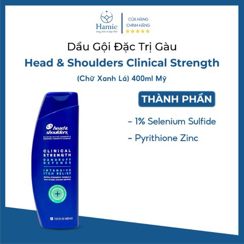 Dầu Gội Chuyên Trị Gàu Head & Shoulders Clinical Strength (Chữ Xanh Lá) 400ml Mỹ