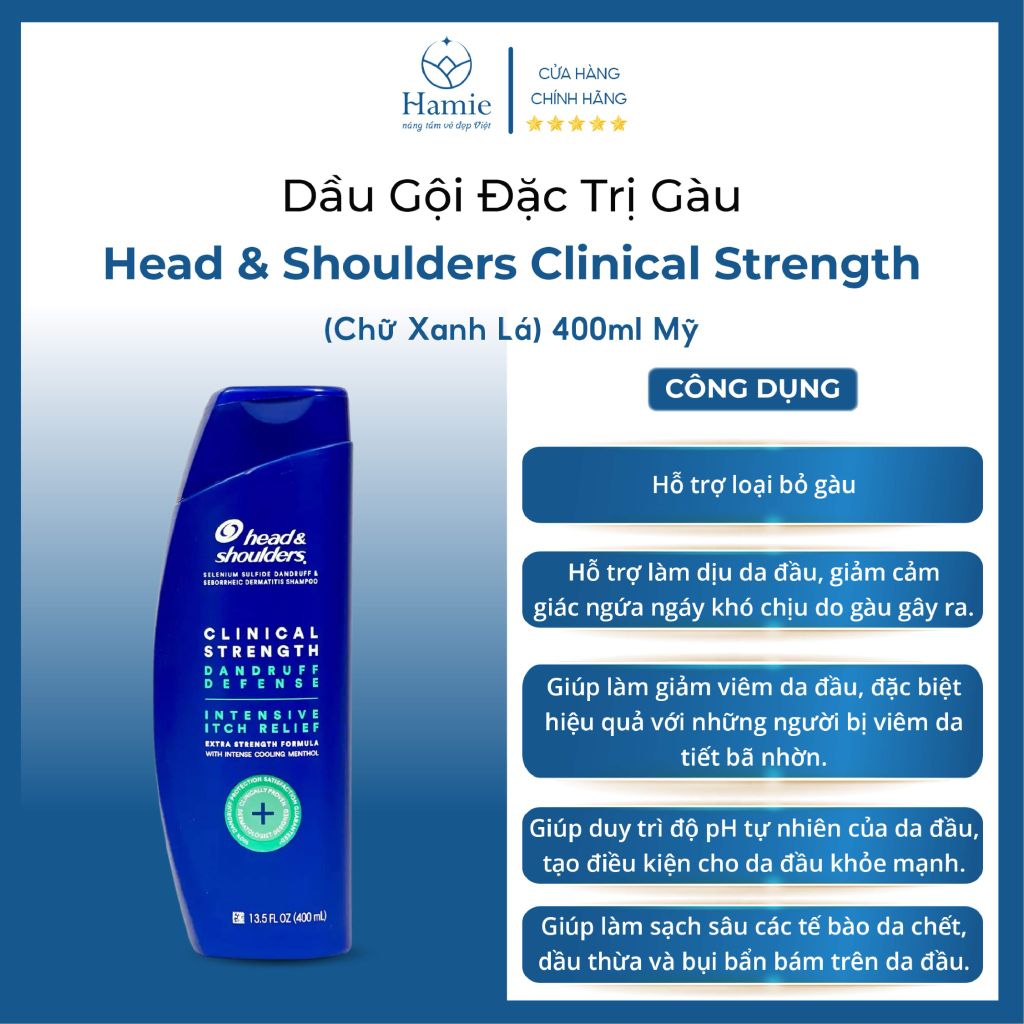 Dầu Gội Head & Shoulders Mỹ Mẫu Mới Clinical Strength 400ml