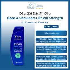 Dầu Gội Chuyên Trị Gàu Head & Shoulders Clinical Strength (Chữ Xanh Lá) 400ml Mỹ