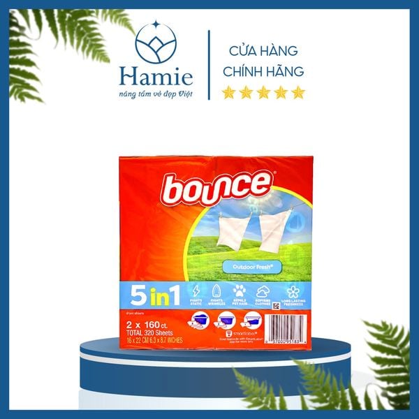 Giấy Thơm Quần Áo Bounce Của Mỹ 5in1 160 Tờ x 2 Hộp