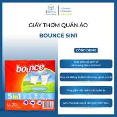 Giấy Thơm Quần Áo Bounce Của Mỹ 5in1 160 Tờ x 2 Hộp