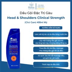 Head & Shoulders Mỹ Màu Cam Đặc Trị Gàu Clinical Strength 400ml Mỹ