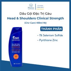 Head & Shoulders Mỹ Màu Cam Đặc Trị Gàu Clinical Strength 400ml Mỹ