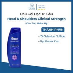Dầu Gội Head & Shoulders Mỹ Trị Gàu Clinical Strength (Chữ Tím) 400ml Mỹ