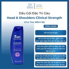 Dầu Gội Head & Shoulders Mỹ Trị Gàu Clinical Strength (Chữ Tím) 400ml Mỹ