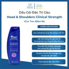 Dầu Gội Head & Shoulders Mỹ Trị Gàu Clinical Strength (Chữ Tím) 400ml Mỹ