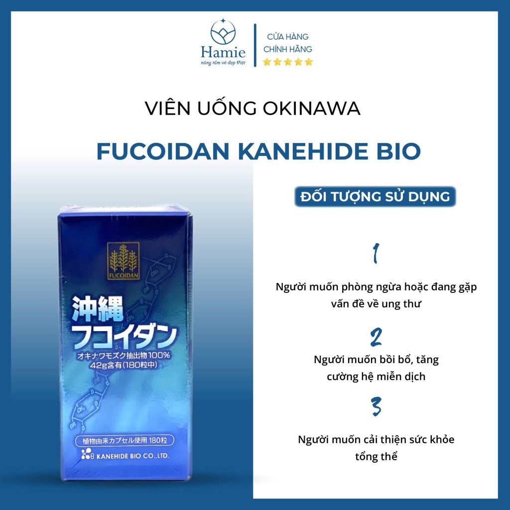 Viên Uống Okinawa Fucoidan Kanehide Bio 180 Viên Nhật Bản