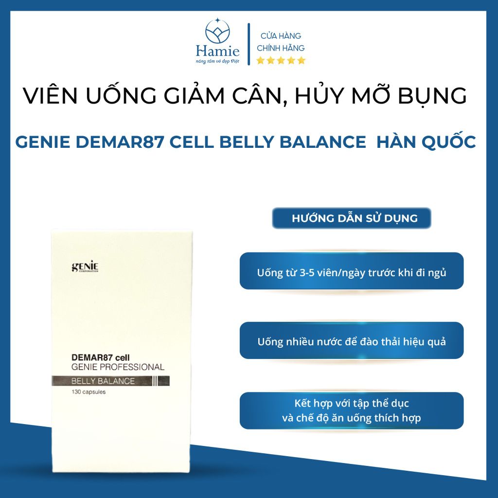Genie Giảm Mỡ Bụng Demar87 Cell Belly Balance 130 Viên Hàn Quốc