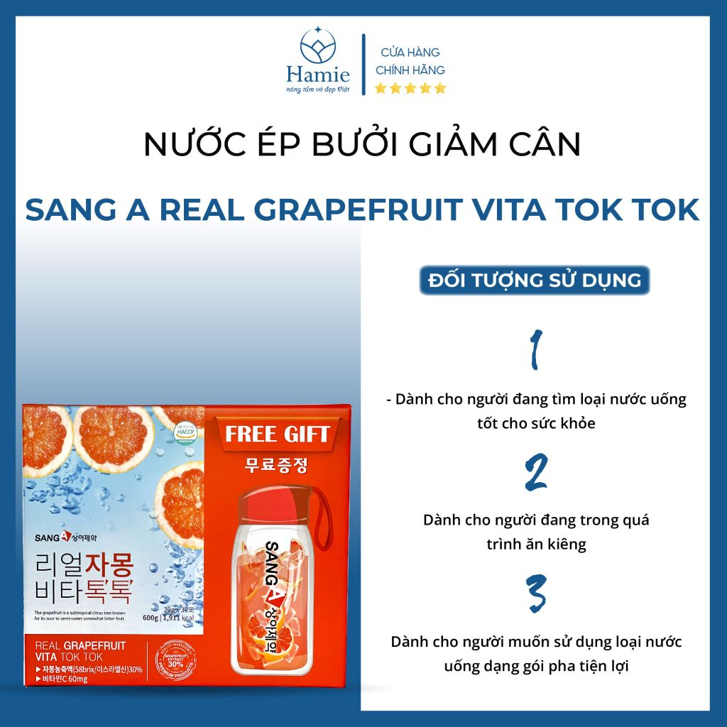 Nước Ép Bưởi Giảm Cân Sang A Real Grapefruit Vita Tok Tok Hàn Quốc