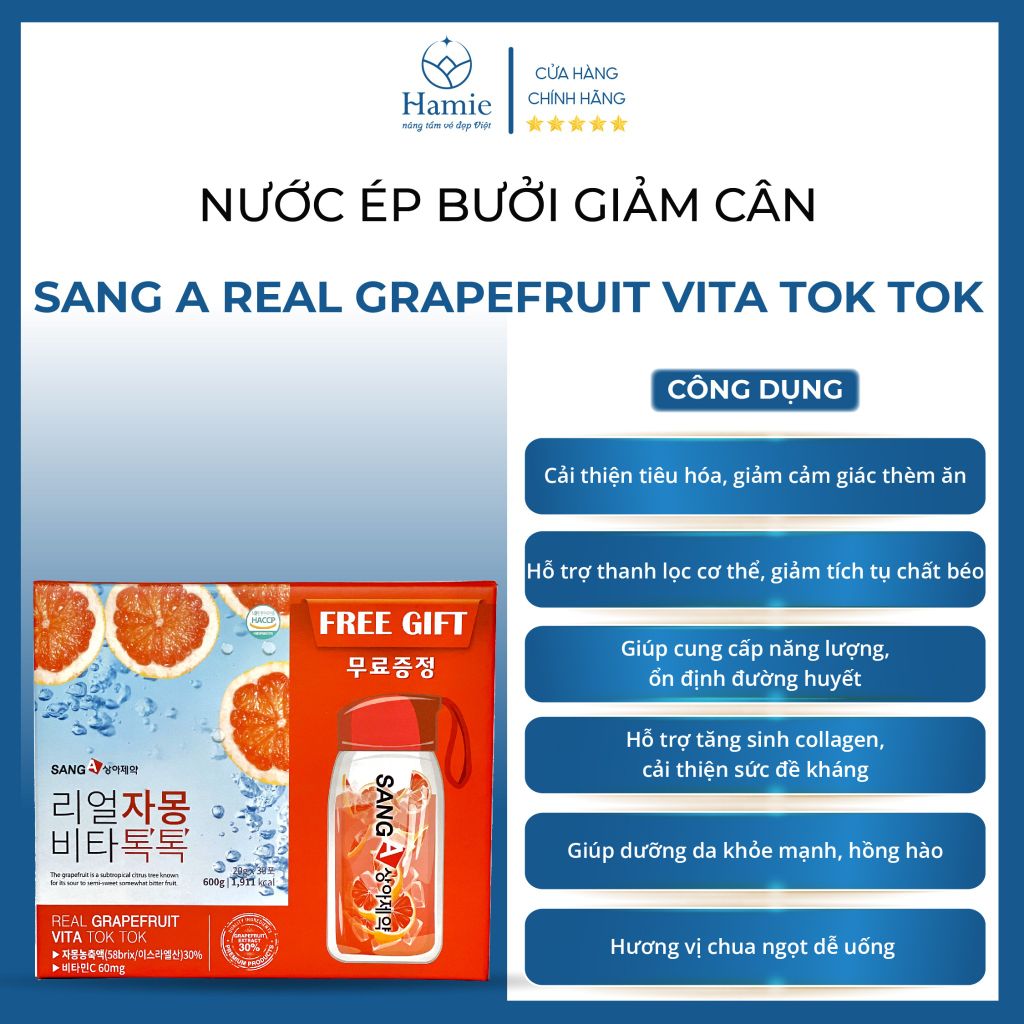 Nước Ép Bưởi Giảm Cân Sang A Real Grapefruit Vita Tok Tok Hàn Quốc