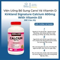 Canxi Và Vitamin D Kirkland Mỹ Signature 500 Viên