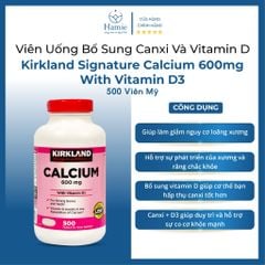 Canxi Và Vitamin D Kirkland Mỹ Signature 500 Viên