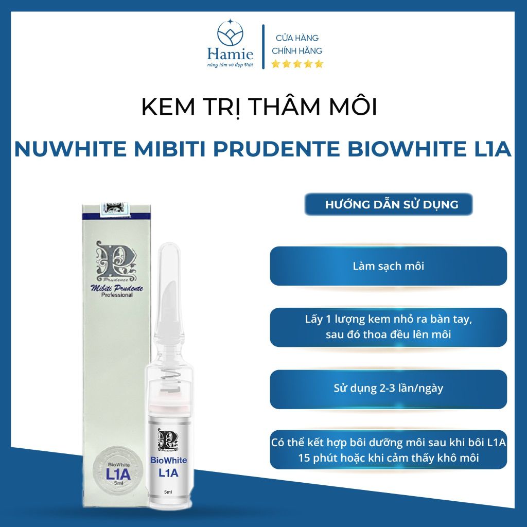 Hồng Môi L1A Kem Nuwhite Mibiti Prudente BioWhite 5ml Mỹ