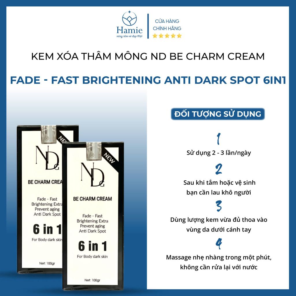 Kem Giảm Thâm Be Charm Cream 6in1 For Body Dark Skin 100gr Việt Nam
