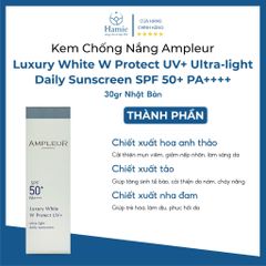 Kem Chống Nắng Ampleur Luxury White W Protect UV+ Ultra-light 30gr Nhật Bản