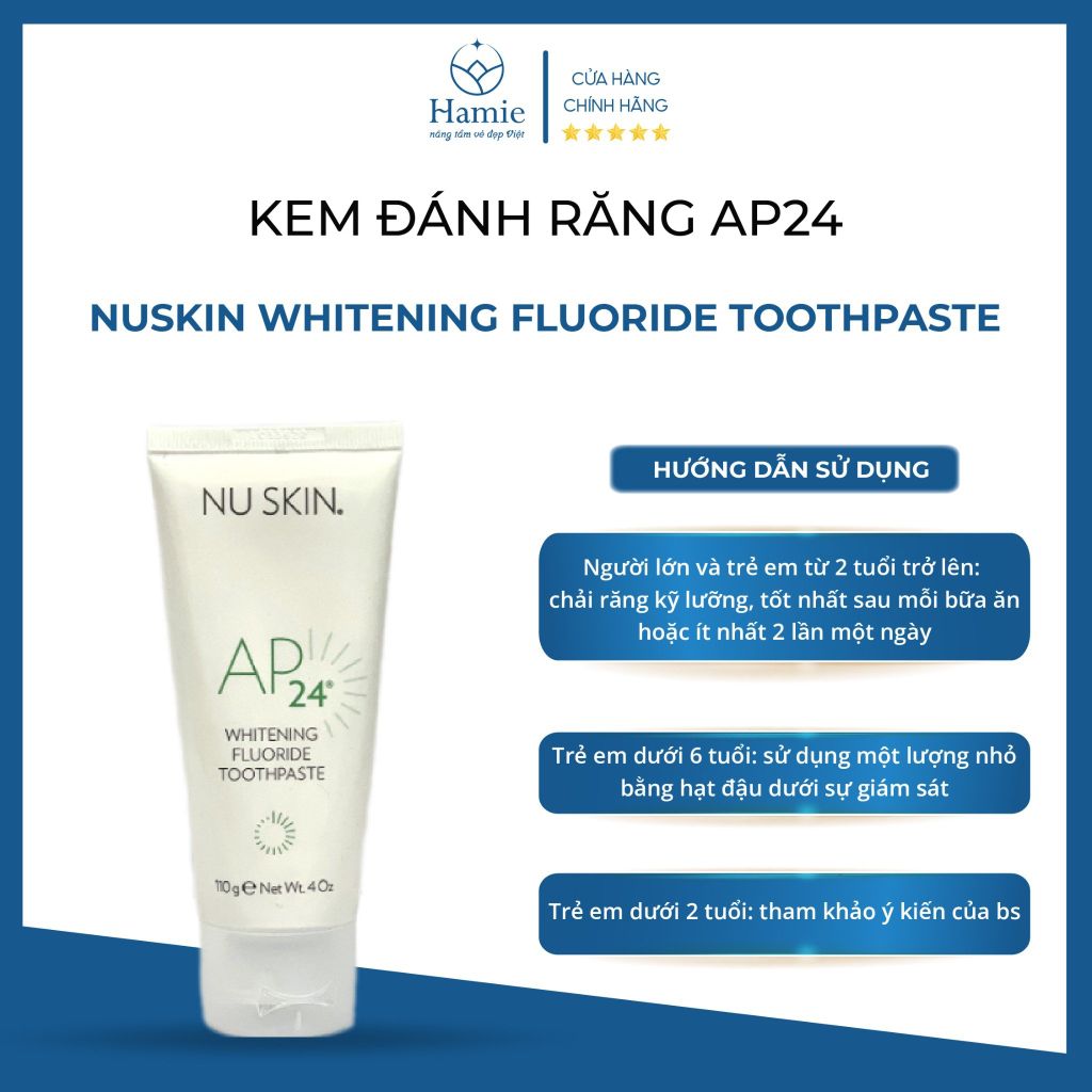 Kem Đánh Răng AP24 Nuskin Whitening Fluoride Toothpaste 110gr Mỹ
