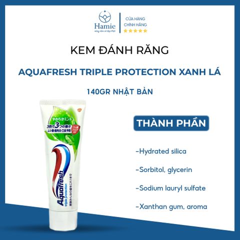 Kem Đánh Răng Aquafresh Nhật Bản Triple Protection Xanh Lá 140gr