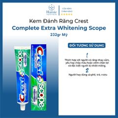 Kem Đánh Răng Crest Complete Extra Whitening Scope 232gr Mỹ