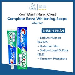 Kem Đánh Răng Crest Complete Extra Whitening Scope 232gr Mỹ