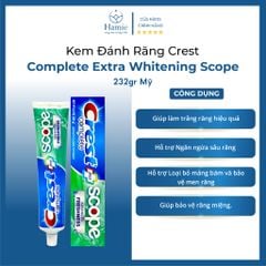 Kem Đánh Răng Crest Complete Extra Whitening Scope 232gr Mỹ