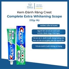 Kem Đánh Răng Crest Complete Extra Whitening Scope 232gr Mỹ