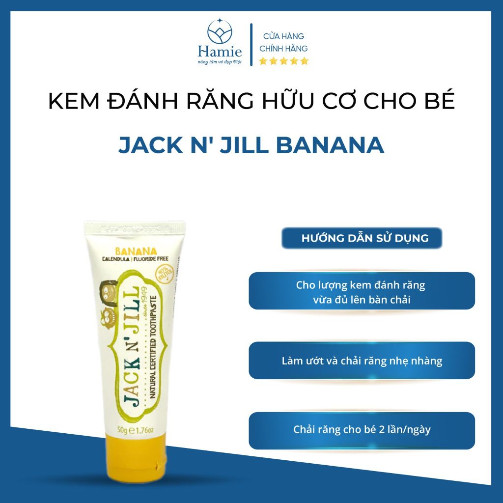 Jack N' Jill Banana Kem Đánh Răng Hữu Cơ Cho Bé Úc 50gr
