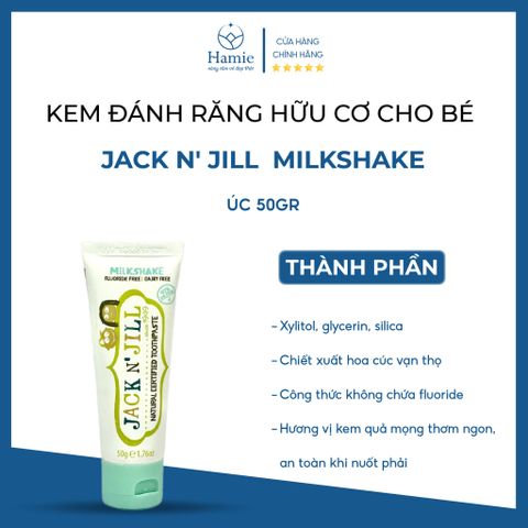 Jack N' Jill Kem Đánh Răng Hữu Cơ Cho Bé Milkshake Úc 50gr