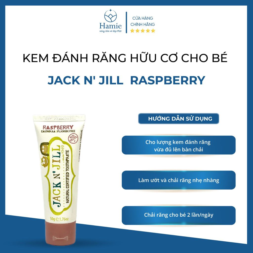 Kem Đánh Răng Trẻ Em Jack N' Jill  Raspberry Úc 50gr