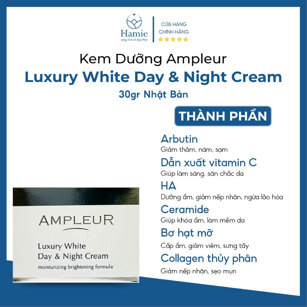 Kem Dưỡng Ampleur Nhật Trắng Da Ngày Và Đêm 30gr