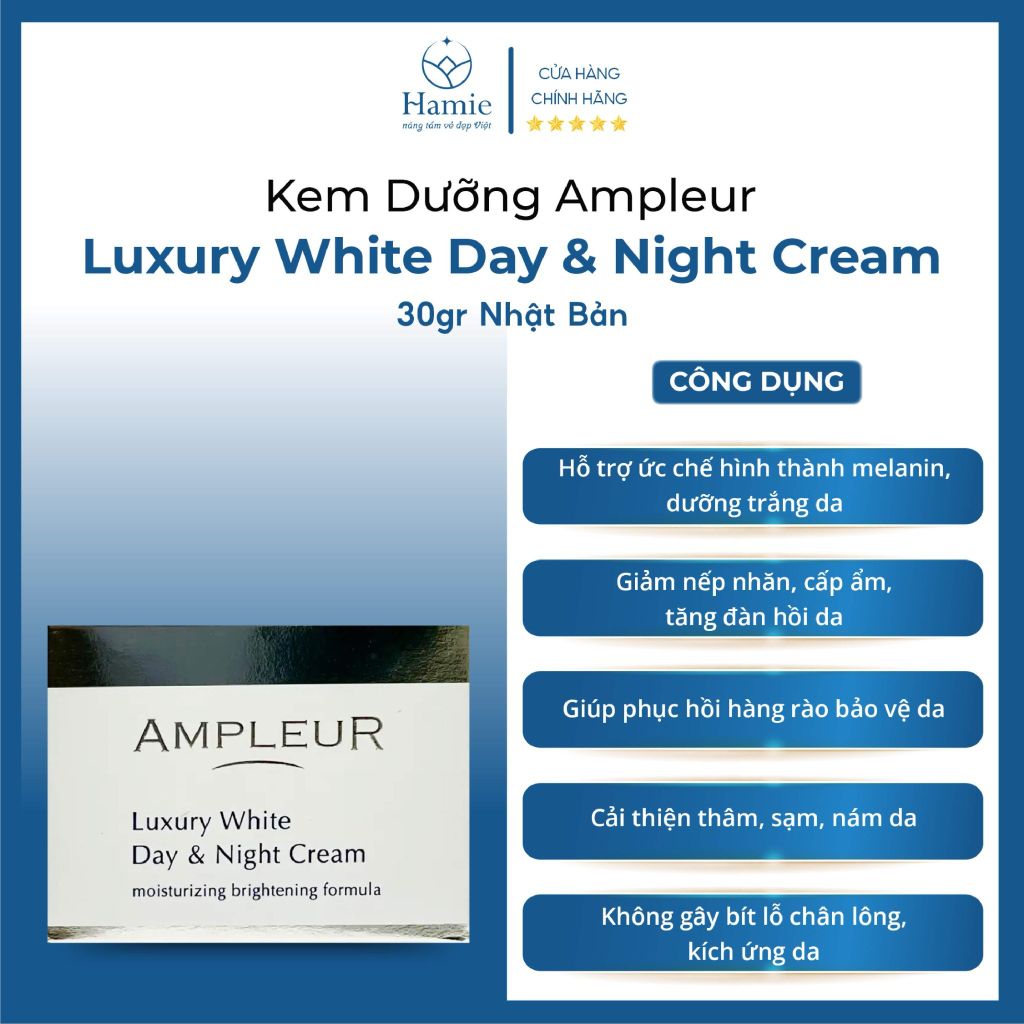 Kem Dưỡng Ampleur Nhật Trắng Da Ngày Và Đêm 30gr