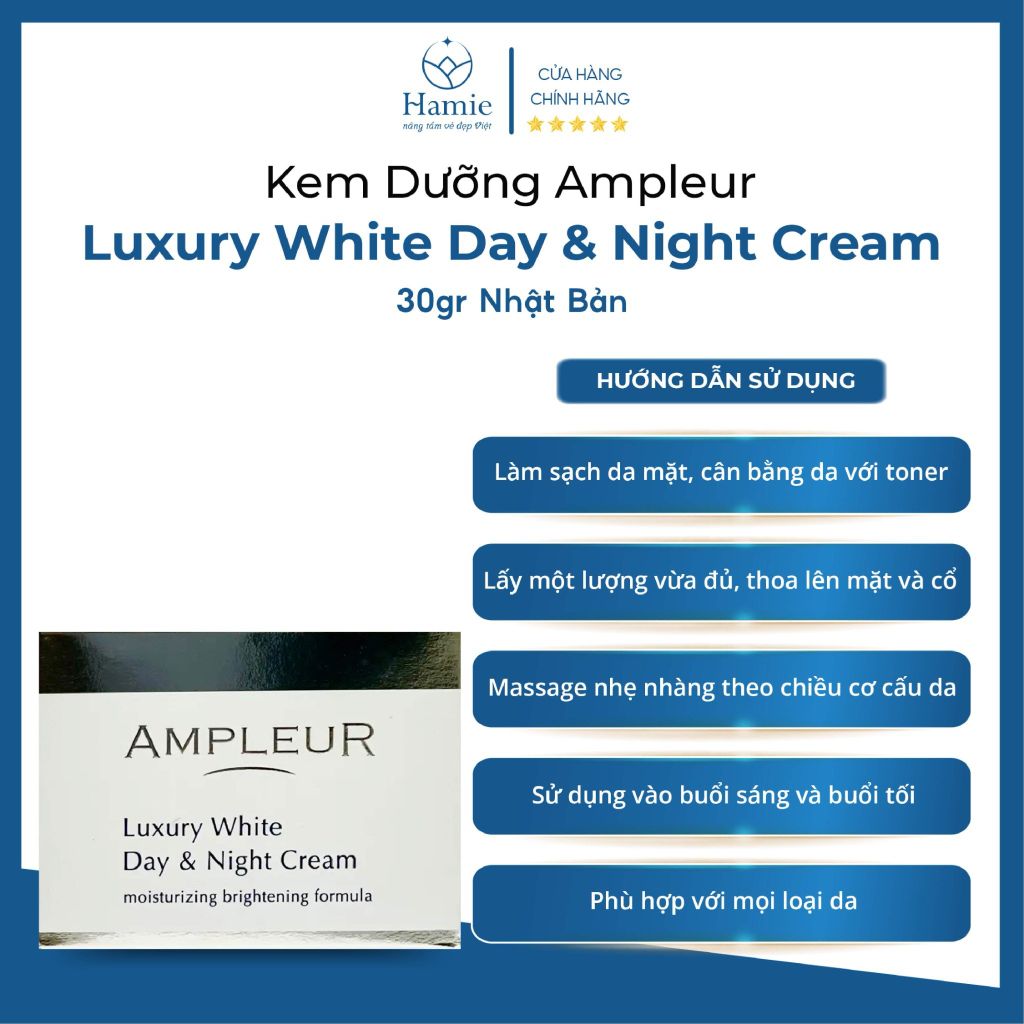 Kem Dưỡng Ampleur Nhật Trắng Da Ngày Và Đêm 30gr