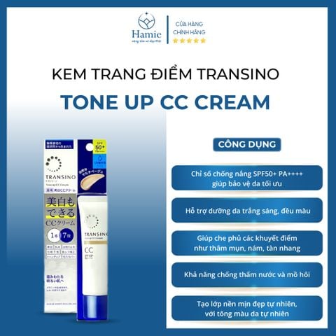 Kem Nền Che Khuyết Điểm Transino Tone Up CC Cream 30gr Nhật Bản