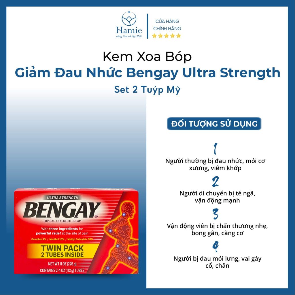 Dầu Nóng Bengay 113g của Mỹ Giảm Đau Nhức Ultra Strength Set 2 Tuýp