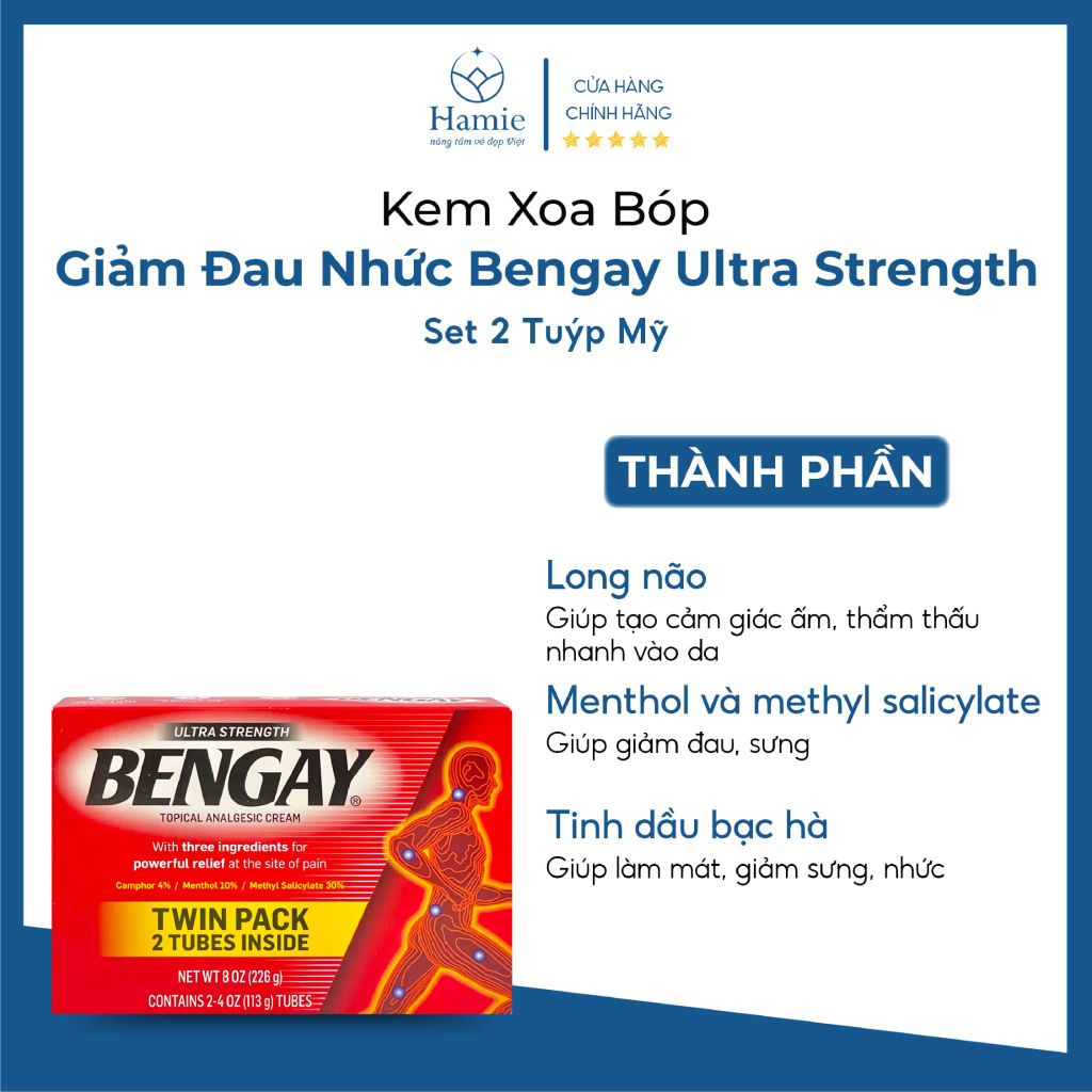 Dầu Nóng Bengay 113g của Mỹ Giảm Đau Nhức Ultra Strength Set 2 Tuýp