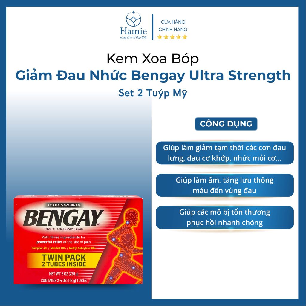 Dầu Nóng Bengay 113g của Mỹ Giảm Đau Nhức Ultra Strength Set 2 Tuýp