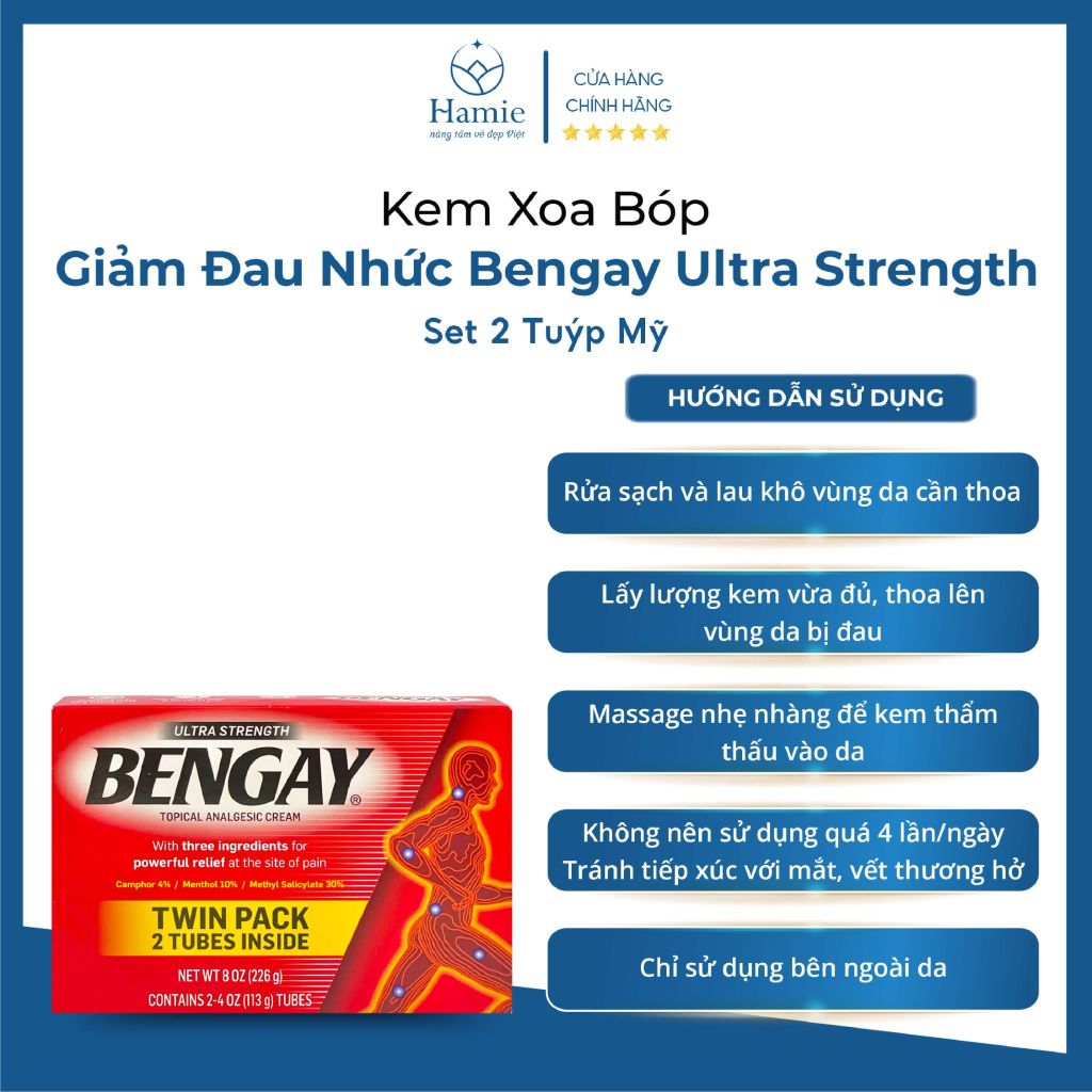 Dầu Nóng Bengay 113g của Mỹ Giảm Đau Nhức Ultra Strength Set 2 Tuýp