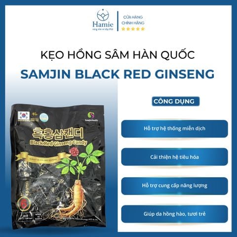 Kẹo Hắc Sâm Hàn Quốc Samjin Black Red Ginseng 200gr
