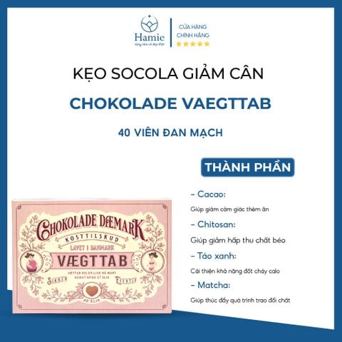 Chokolade Giảm Cân Daemark Vaegttab 40 viên Đan Mạch (MM)