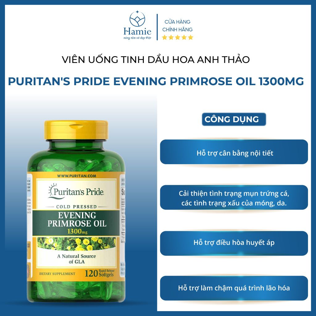 Tinh Dầu Hoa Anh Thảo Evening Primrose Oil  1300mg 120 Viên Mỹ