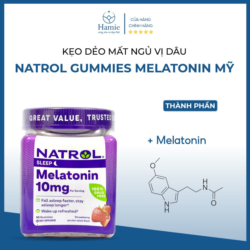 Kẹo Ngủ Melatonin Gummies Natrol 10mg 90 Viên Mỹ