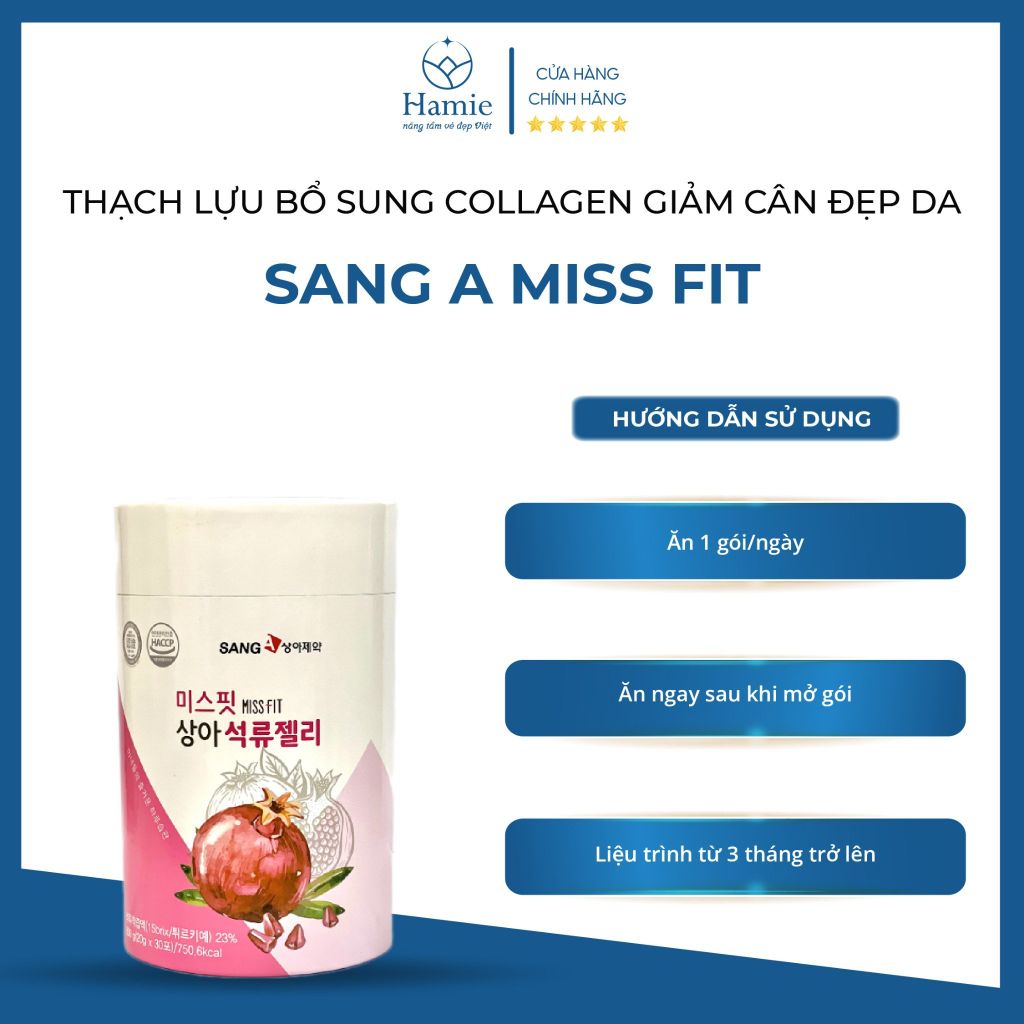Thạch Lựu Bổ Sung Collagen Sang A MISS FIT 20gr x 30 Gói Hàn Quốc