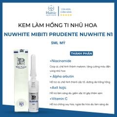 Kem Làm Hồng Nhũ Hoa Mibiti Prudente Nuwhite N1 Tem Xanh 5ml Mỹ