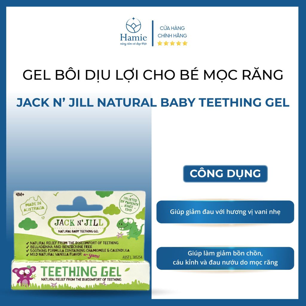 Gel Bôi Jack N’ Jill Dịu Lợi Cho Bé Mọc Răng Natural 15gr Úc