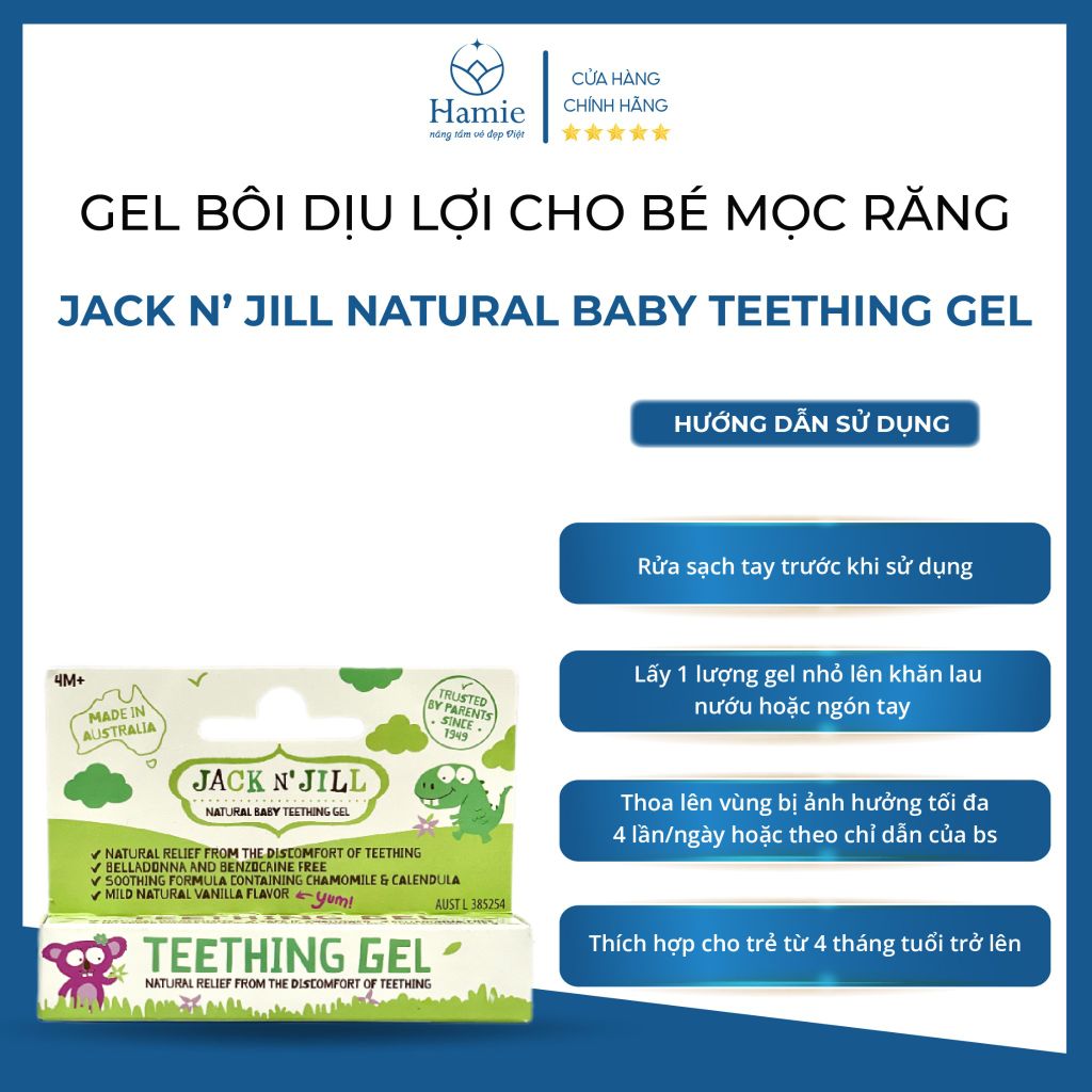 Gel Bôi Jack N’ Jill Dịu Lợi Cho Bé Mọc Răng Natural 15gr Úc