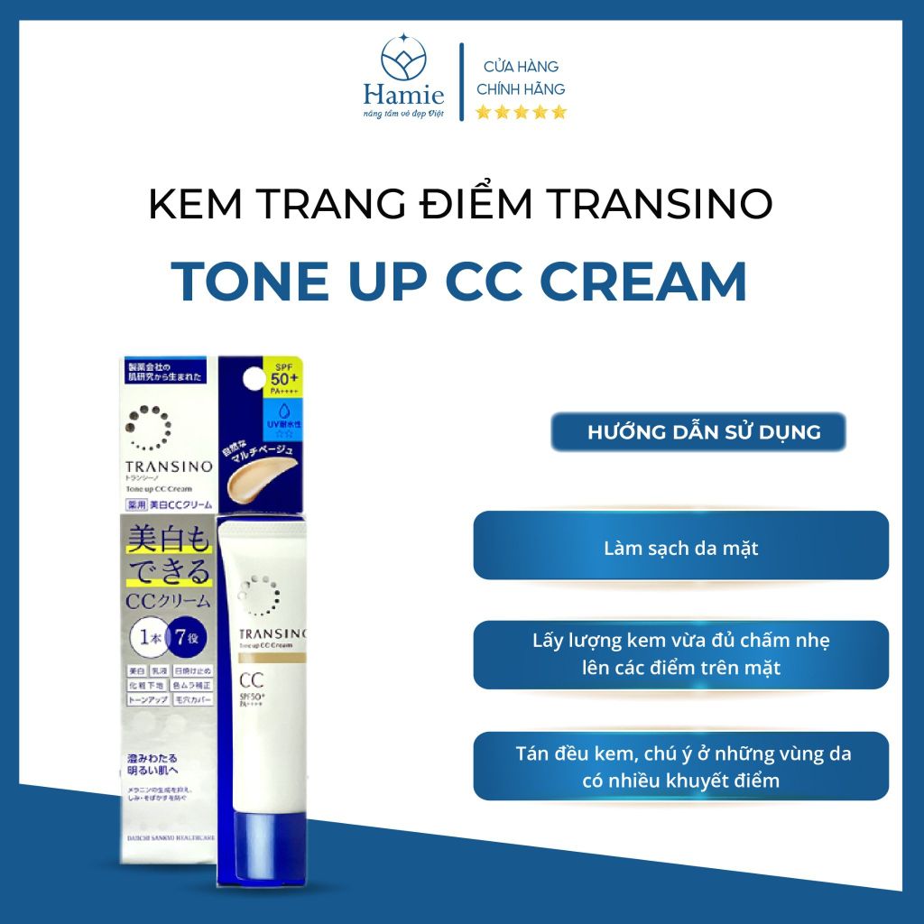 Kem Nền Che Khuyết Điểm Transino Tone Up CC Cream 30gr Nhật Bản