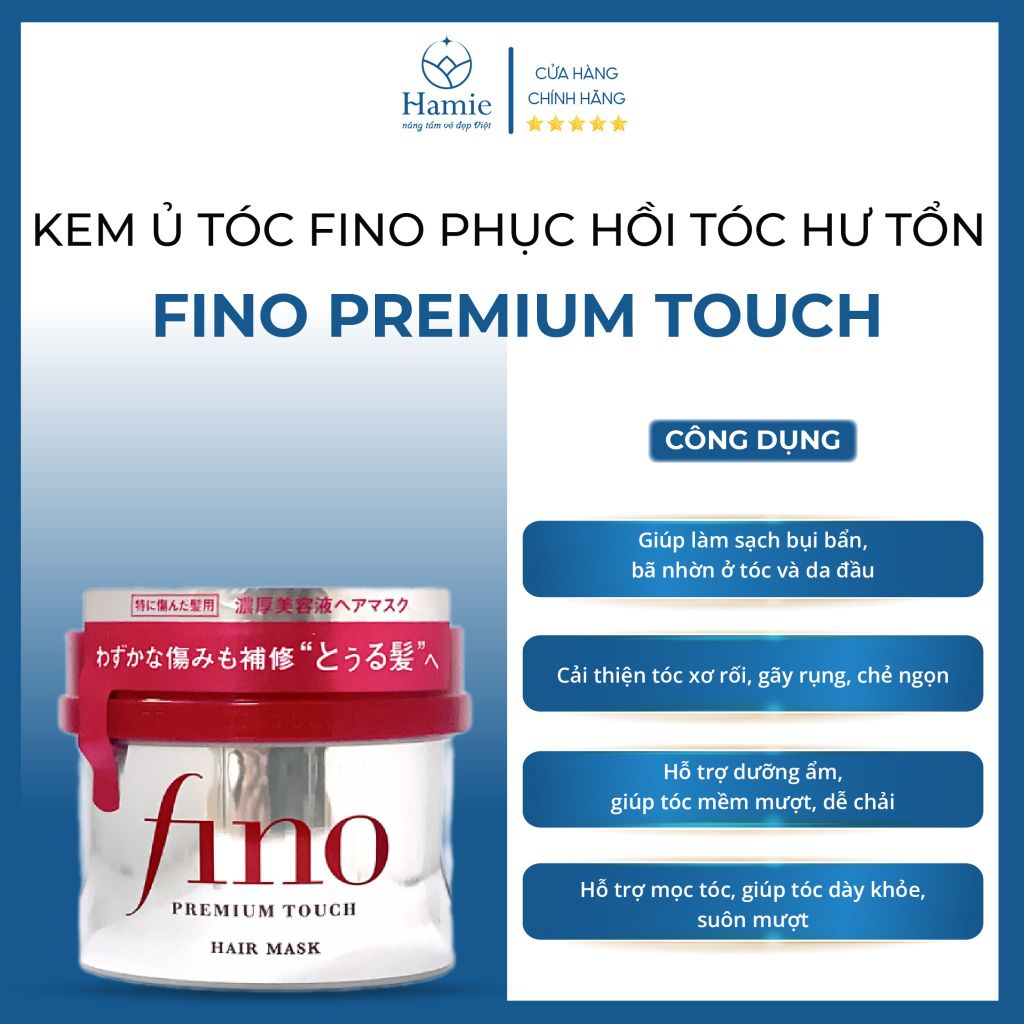 Dầu Dưỡng Tóc Fino Premium Phục Hồi Tóc Hư Tổn 230gr Nhật Bản