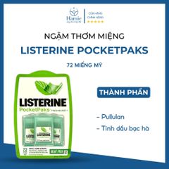 Miếng Ngậm Thơm Miệng Listerine Pocketpaks 72 Miếng Của Mỹ